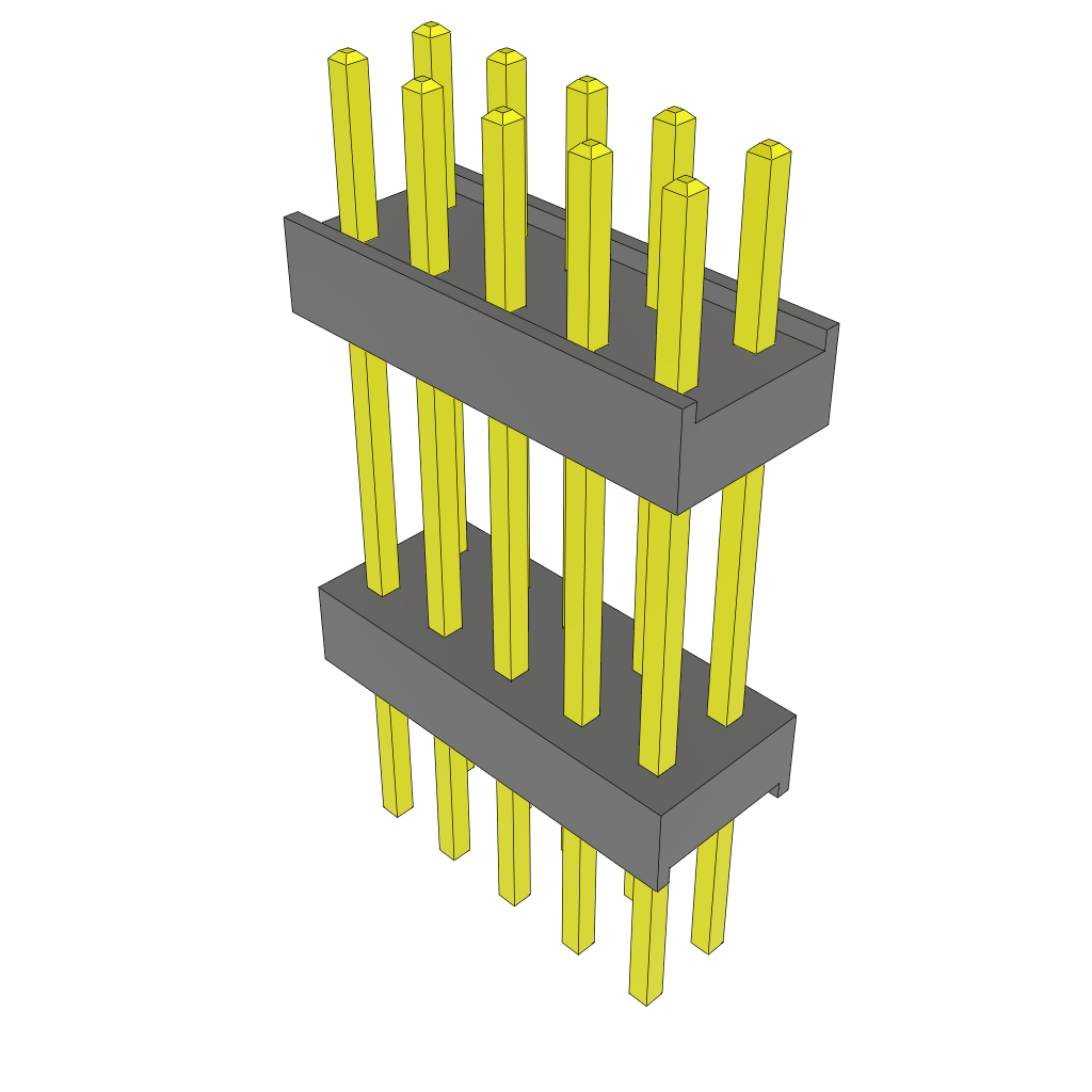 Samtec-ZW-05-11-L-D-535-235 Connector Headers and PCB Receptacles Conn Board Stacker HDR 10 POS 2.54mm Solder ST Thru-Hole Bulk