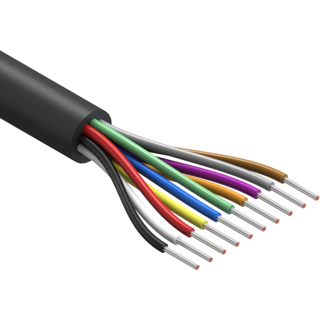 Tensility International-30-00534 Kabel, Mehrleiter Multi-Conductor Cable Polyvinyl Chloride 10Conductors 28AWG 5.6mm 300V Black Polyvinyl Chloride