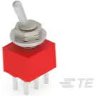 TE Connectivity-3-1825139-7 Interruptor de palanca Switch Toggle ON ON ON SP3T Long Bat Lever PC Pins 5A 250VAC 28VDC PC Mount with Threads Bulk