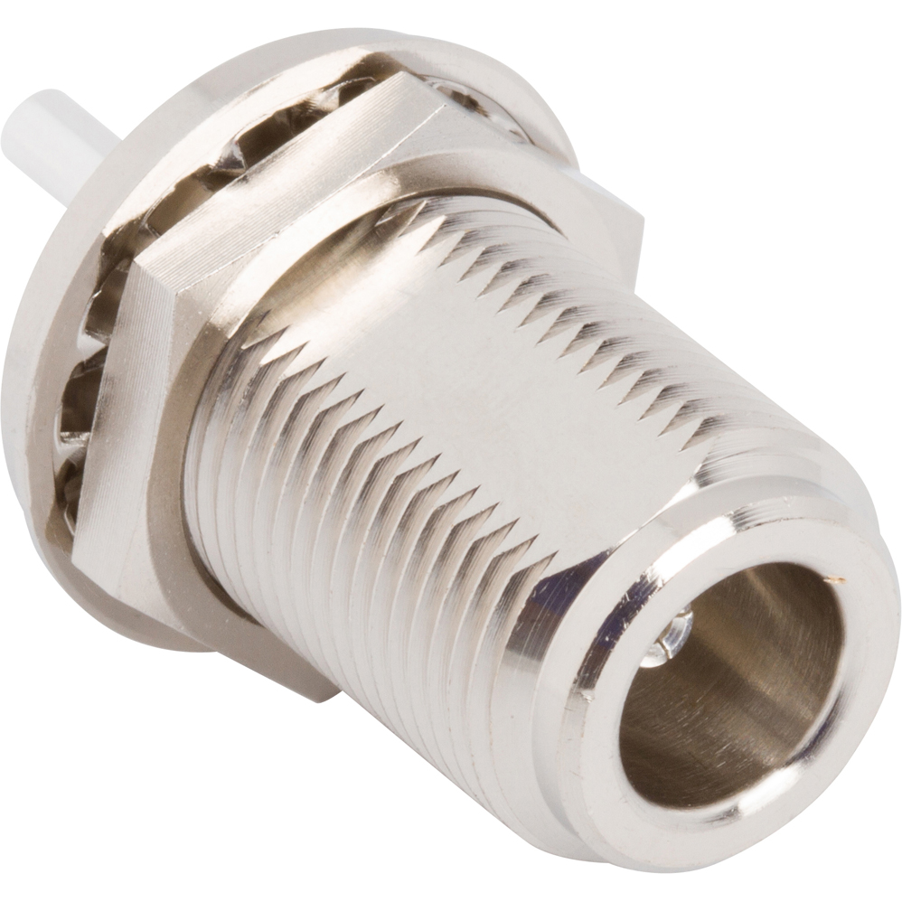 Amphenol RF-082-6446 Connector RF Conn Type N 0Hz to 11GHz 50Ohm Solder Cup ST Panel Mount RCP Silver Bag