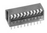 Apem Components-DP-04TV DIP-Schalter Switch DIP OFF ON SPST 4 Flush Piano 0.05A 24VDC PC Pins 5000Cycles 2.54mm Thru-Hole Tube