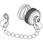 Radiall-R141812000W Steckverbinderzubehör Connector Accessories Male Protective Cap With Chain Straight Brass Nickel Standard