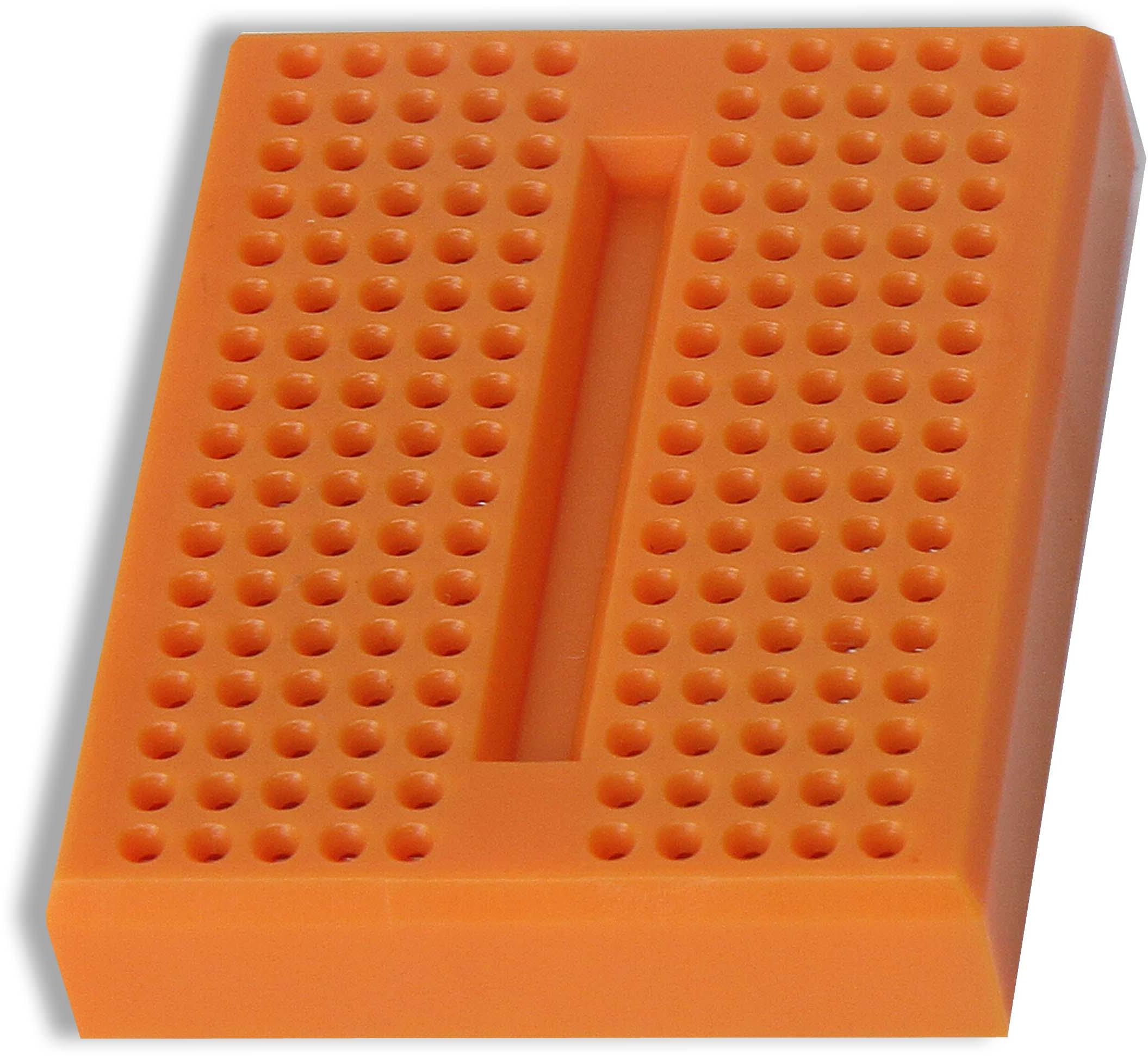Global Specialties-GS-170-3 null Orange Plastic 170 Tie Point Breadboard