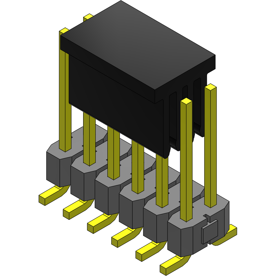 Samtec-TSM-106-03-L-DV-P-TR Connector Headers and PCB Receptacles Conn Unshrouded Header HDR 12 POS 2.54mm Solder ST Top Entry SMD T/R