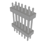 Conn Board Stacker HDR 12 POS 2mm Solder ST Top Entry Thru-Hole Bulk