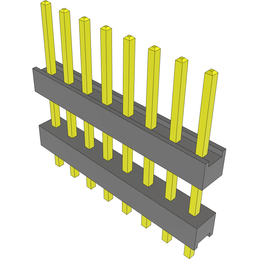 Samtec-DW-08-09-T-S-360 Connector Headers and PCB Receptacles Conn Board Stacker HDR 8 POS 2.54mm Solder ST Top Entry Thru-Hole Bulk