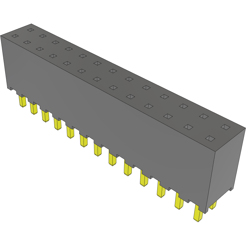 Samtec-SQT-113-01-LM-D Steckverbinderleisten und Leiterplattenbuchsen Conn Socket Strip SKT 26 POS 2mm Solder ST Top Entry Thru-Hole Tube