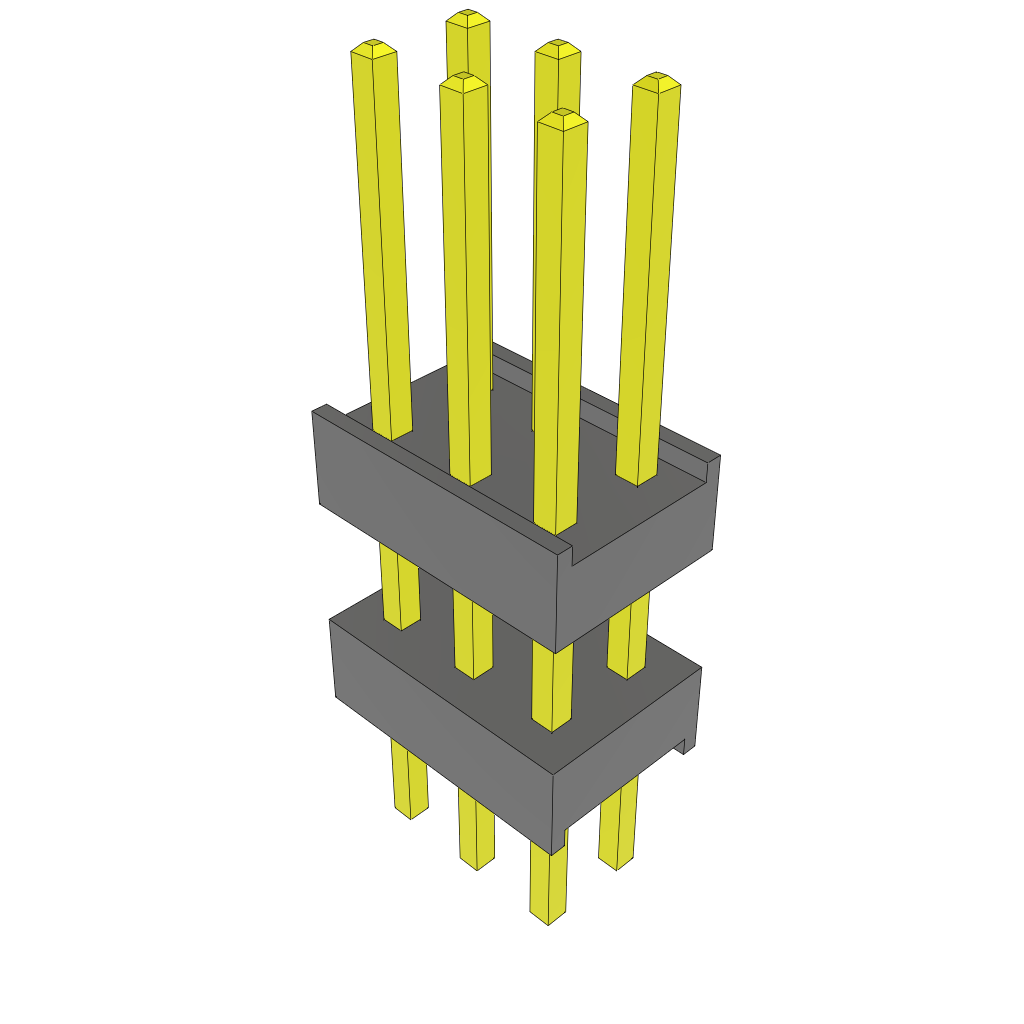 Samtec-ZW-03-10-T-D-336-163 Connector Headers and PCB Receptacles Conn Board Stacker HDR 6 POS 2.54mm Solder ST Top Entry Thru-Hole Bulk