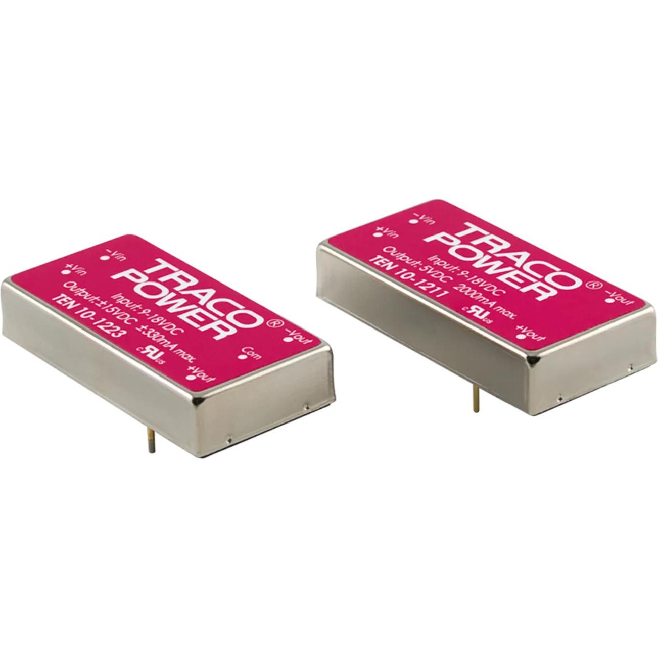 TRACO Electronic AG-TEN 10-2422 Convertitore da DC a DC e modulo di regolazione della commutazione Module DC-DC 24VIN 2-OUT -12V/12V -0.415A/0.415A 10W 5-Pin Tube