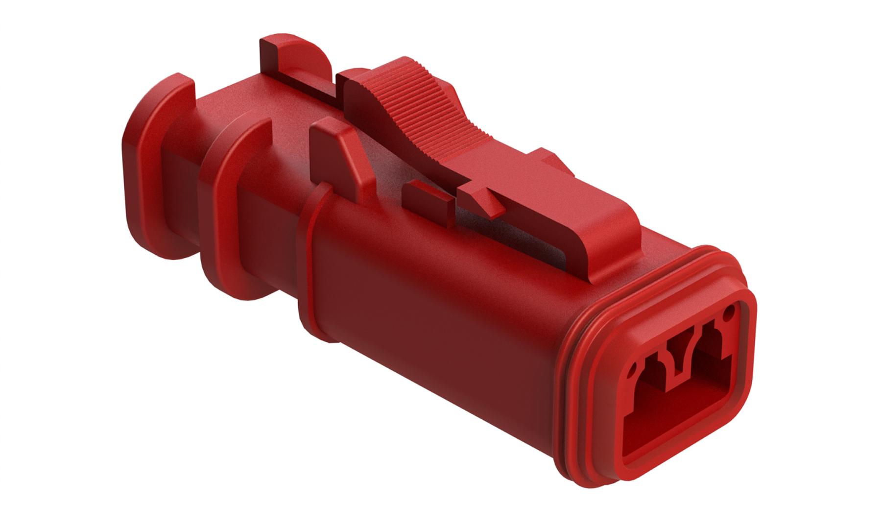 Amphenol-AT06-2S-OMRED 分立接线罩连接器 Conn Housing PL 2 POS Crimp ST Cable Mount Red