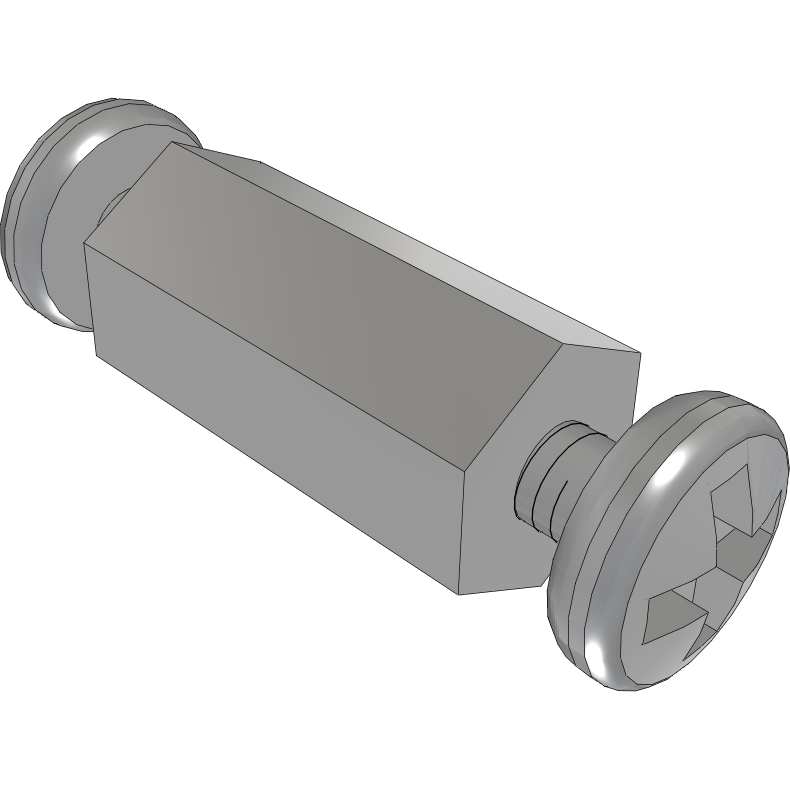 Samtec-SO-1015-05-03-02 Distanzhülsen Standoff Hex F/F M2 X 0.4-THD 4.76mm-A/F Stainless Steel 303