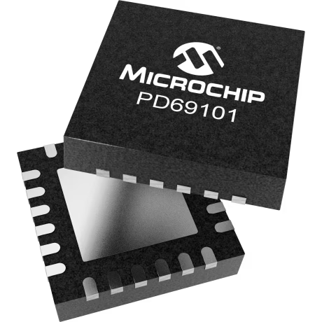 Microchip Technology-PD69101ILQ-TR Controllers Ethernet potenza Power Over Ethernet PSE Controller 44V 57V 15.4W 24-Pin QFN EP