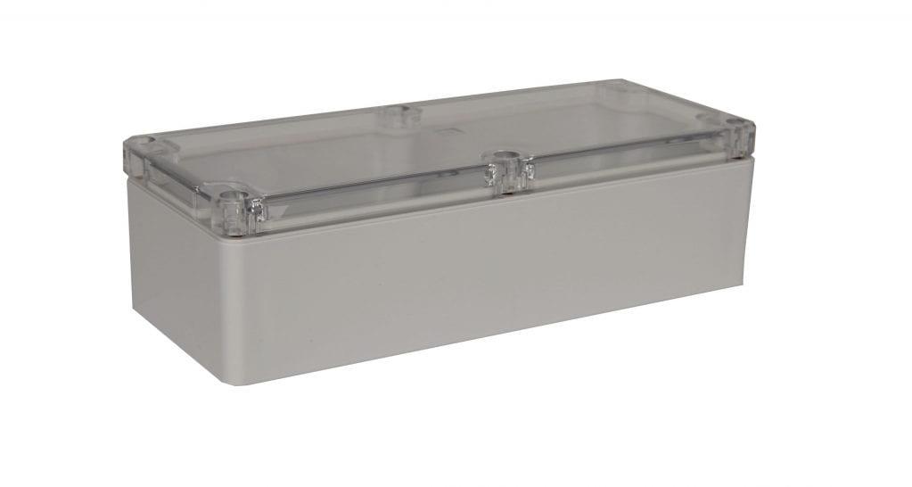 Bud Industries-PN-1326-AC Boîtes, boîtiers et supports IP68 NEMA 6P PC Box with clear cover 7.68x3.15x2.17