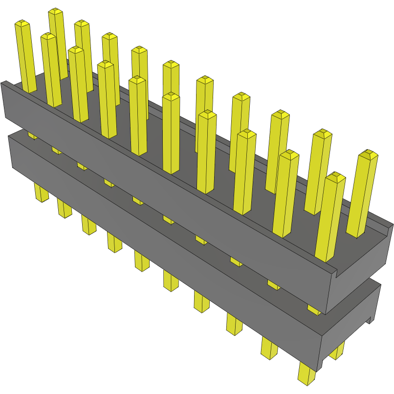 Samtec-DW-10-08-S-D-255 Cabezales del conector y receptáculos PCB Conn Board Stacker HDR 20 POS 2.54mm Solder ST Top Entry Thru-Hole Bulk