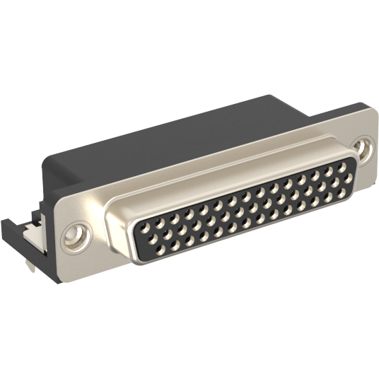 Amphenol Communications Solutions-L177HDB44SD1CH4R Connettore D-subminiatura Conn D-Sub F 44 POS 1.14mm Solder RA Thru-Hole 44 Terminal 1 Port Tray