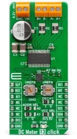 MikroElektronika-MIKROE-5101 Energiemanagement, Entwicklungsplatinen und -kits TB67H481FNG Motion Motor Control 50V Output Click Board