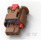 TE Connectivity-2098541-5 分立接线罩连接器 Conn Housing RCP 3 POS 4mm Crimp ST Cable Mount Brown Package
