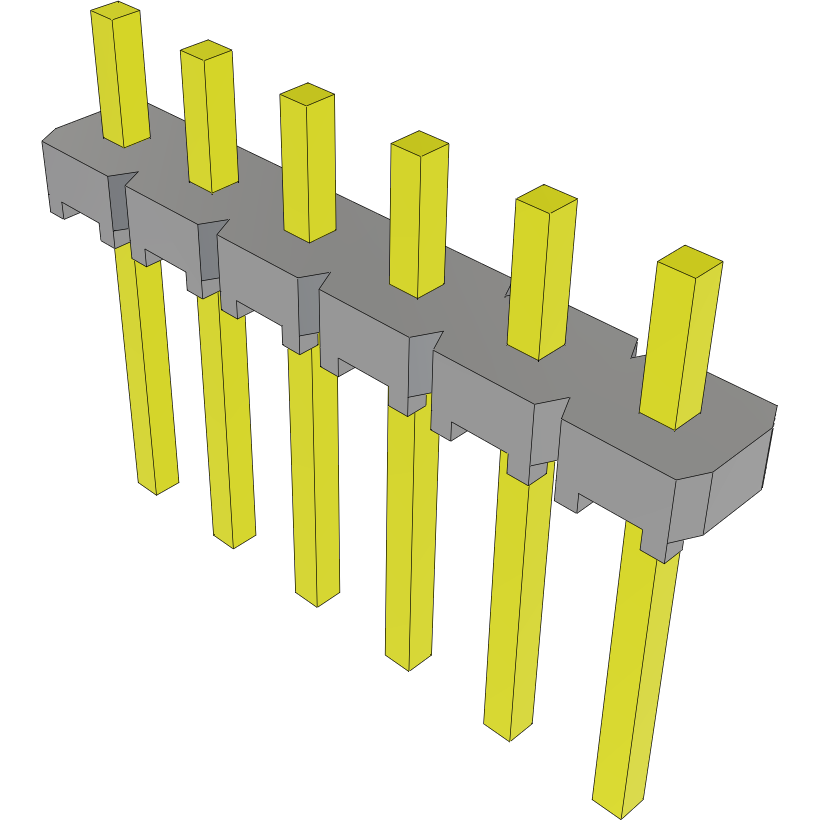 Samtec-MTLW-106-07-G-S-100 Cabezales del conector y receptáculos PCB Conn Unshrouded Header HDR 6 POS 2.54mm Solder ST Top Entry Thru-Hole Bulk