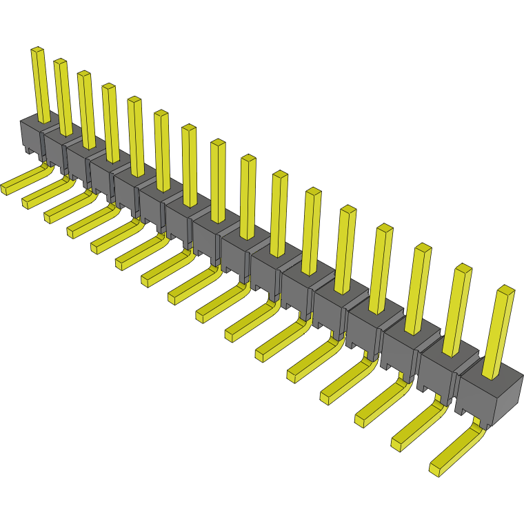 Samtec-HMTSW-116-08-SM-S-225-NA Cabezales del conector y receptáculos PCB Conn Unshrouded Header HDR 16 POS 2.54mm Solder RA Side Entry Thru-Hole Bulk