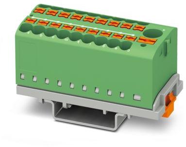 PHOENIX CONTACT-3273118 Connector Terminal Blocks Conn Distribution Terminal Block 19 POS Spring Clamp DIN Rail/Panel Mount 24A