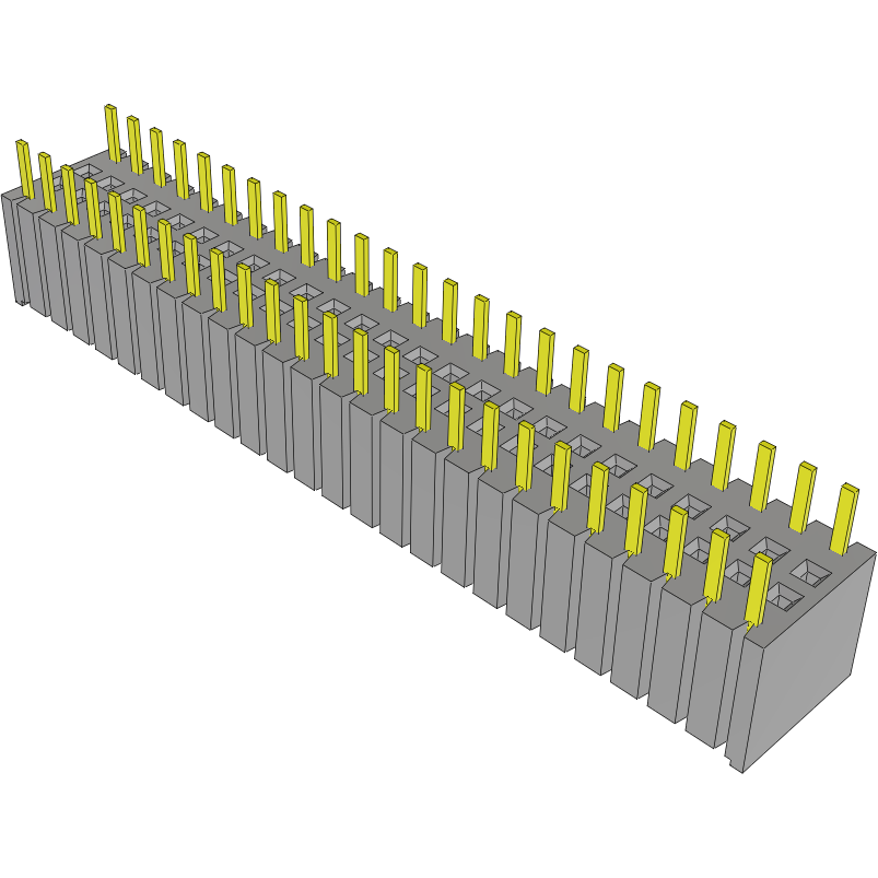 Samtec-BSW-125-04-S-D Cabezales del conector y receptáculos PCB Conn Bottom Mount Socket Strip SKT 50 POS 2.54mm Solder ST Bottom Entry Thru-Hole Bulk