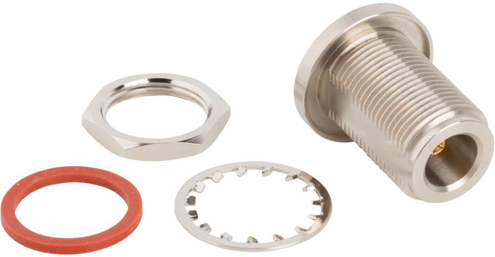 Amphenol RF-242125-10 RF-Steckverbinder Conn Type N-SMA Adapter 0Hz to 11GHz 50Ohm ST Panel Mount RCP/RCP Gold