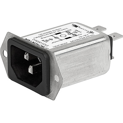 SCHURTER-5123.0233.0 Módulos de entrada de energía IEC Appliance Inlet C14 or C18 with Filter, high attenuation, ECO design, Front- or Rear Side Mounting