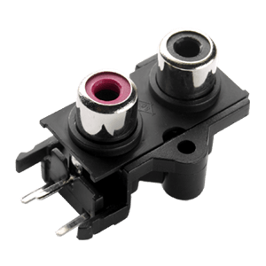 Same Sky (formerly CUI Devices)-RCJ-2244 Raccordement audio et vidéo Conn RCA F 2 POS 4mm Solder RA Thru-Hole 3 Terminal 2 Port