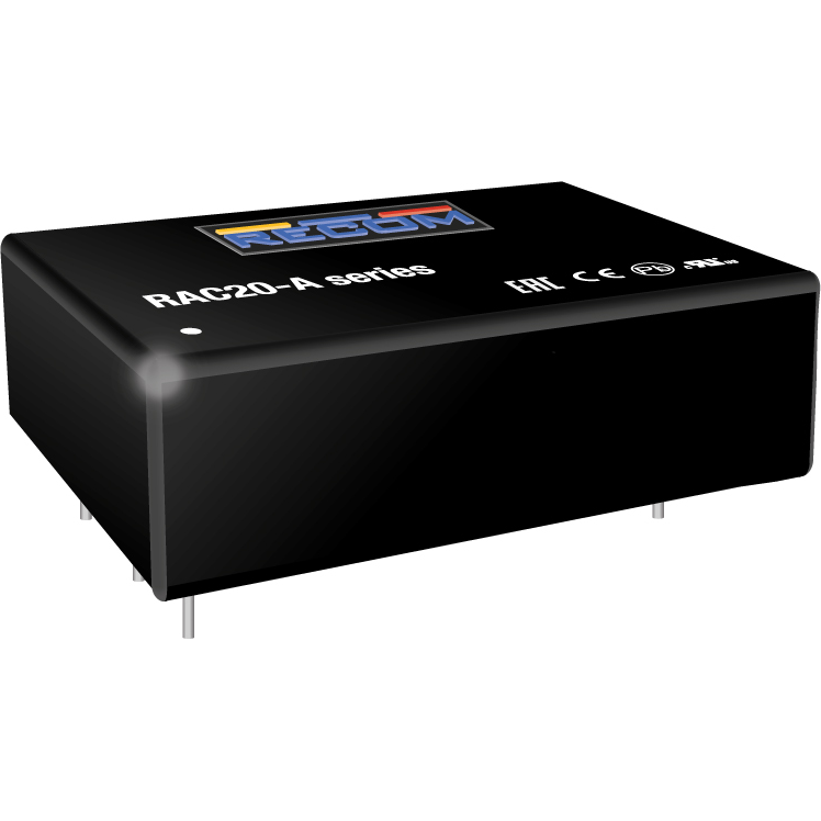 RECOM Power GmbH-RAC20-12SA AC to DC Power Supplies AC/DC Power Supply Single-OUT 12V 1.67A 20W 5-Pin PDIP Box
