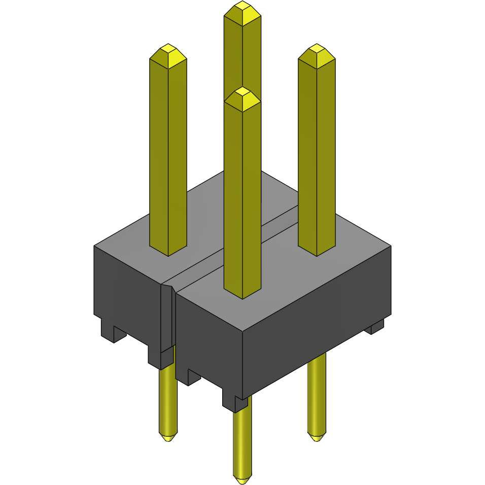 Samtec-TSW-102-26-L-D Steckverbinderleisten und Leiterplattenbuchsen Conn Unshrouded Header HDR 4 POS 2.54mm Solder ST Top Entry Thru-Hole Bulk