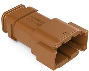 Amphenol-ATM04-08PD-SR1BN Einzeladersteckverbinder, Gehäuse Conn Housing RCP 8 POS Crimp ST Cable Mount Brown Automotive