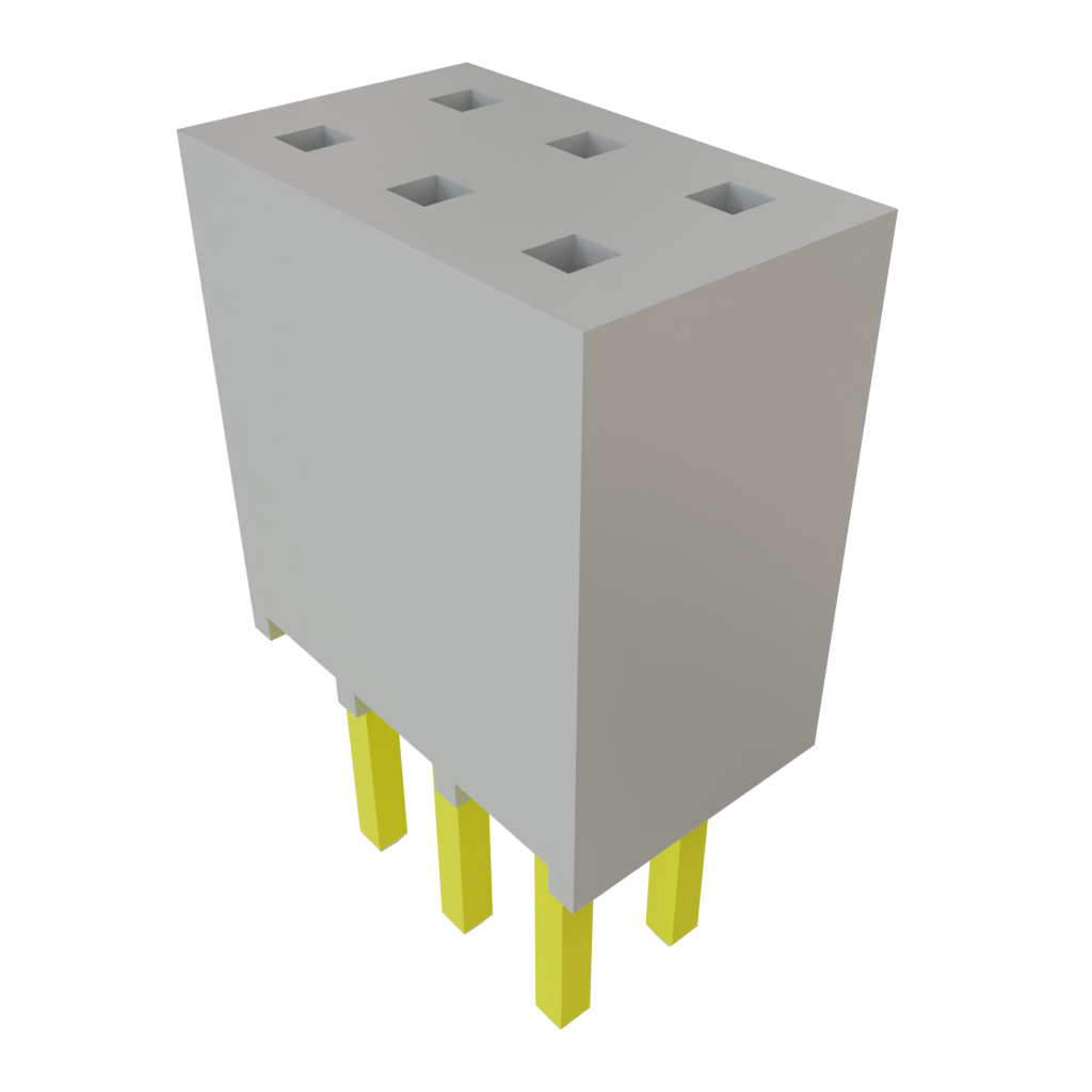 Samtec-SSQ-103-02-T-D Cabezales del conector y receptáculos PCB Conn Socket Strip SKT 6 POS 2.54mm Solder ST Top Entry Thru-Hole Bulk
