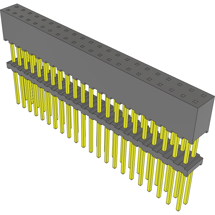 Samtec-ESQT-122-02-G-D-500 Connector Headers and PCB Receptacles Conn Elevated Socket SKT 44 POS 2mm Solder ST Top Entry Thru-Hole Tube