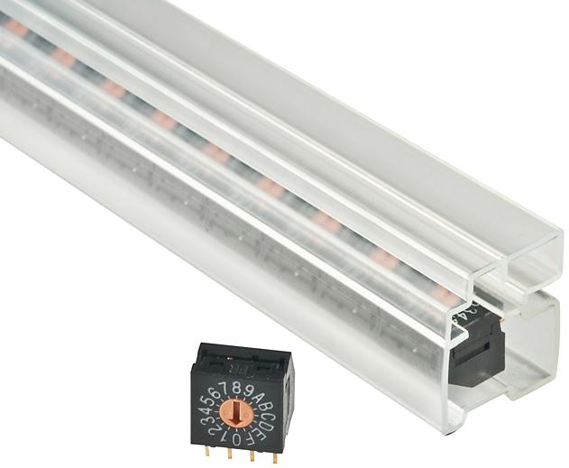 NKK Switches-FR01FR16H-06XL-S Switch DIP Switch DIP N.O./N.C. SP16T 16 Flush Screwdriver 0.1A 5VDC PC Pins 625Cycles Thru-Hole Tube