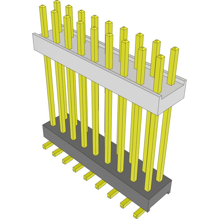 Samtec-HW-09-12-G-D-800-SM Steckverbinderleisten und Leiterplattenbuchsen Conn Board Stacker HDR 18 POS 2.54mm Solder ST Top Entry SMD Tube