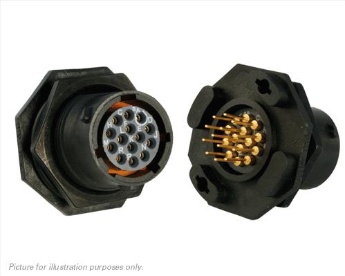 SOURIAU-UTS712D14S Connector Circular Conn Circular SKT 14 POS Solder ST Jam Nut 14 Terminal 1 Port