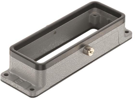 HARTING-09300160381 Schrumpfbalgenadapter Bulkhead Mount Housing 180° 16B Shell Size Powder Die Cast Aluminum Central Lock Han®