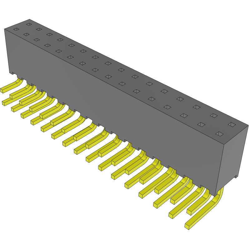 Samtec-SQT-116-01-L-D-RA Piastre connettori e prese PCB Conn Socket Strip SKT 32 POS 2mm Solder RA Side Entry Thru-Hole Tube