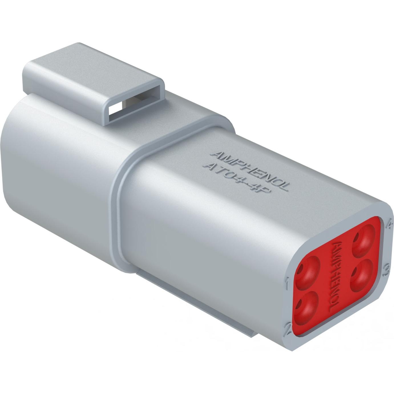 Amphenol-AT04-4P Carcaza de cables discretos de conector Conn Housing RCP 4 POS Crimp ST Cable Mount Gray