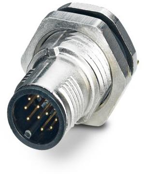 PHOENIX CONTACT-1441943 Sensor Accessories Sensor/actuator flush-type plug, 12-pos. with shield contact, M12 SPEEDCON, A-coded, rear/screw mounting with M16 thread, with straight solder connection