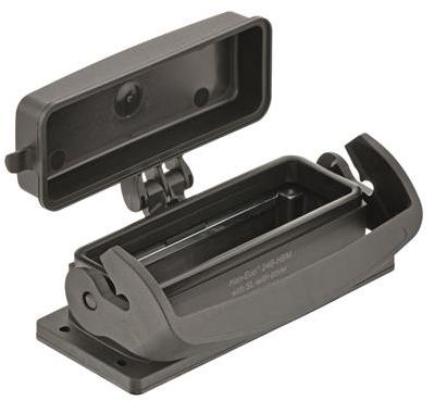 HARTING-19430240331 Adaptateurs pour manchons thermorétractables Bulkhead Mount Housing 180° 24B Shell Size Glass Filled Nylon/Glass Filled Polyamide Single Lock Han-Eco®