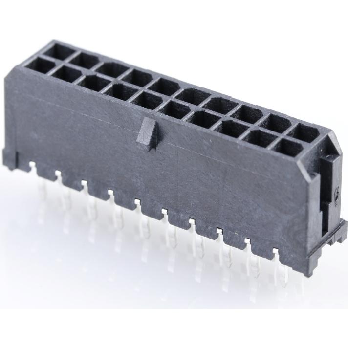 Molex-0430452012 Connector Headers and PCB Receptacles Conn Wire to Board HDR 20Power POS 3mm Solder ST Top Entry Thru-Hole Micro-Fit 3.0 Tray