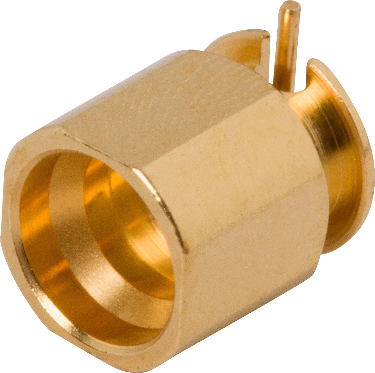 Amphenol SV Microwave-1211-40003 Connector RF Conn SMP 0Hz to 26.5GHz 50Ohm Solder RA SMD M Gold Over Nickel Tray