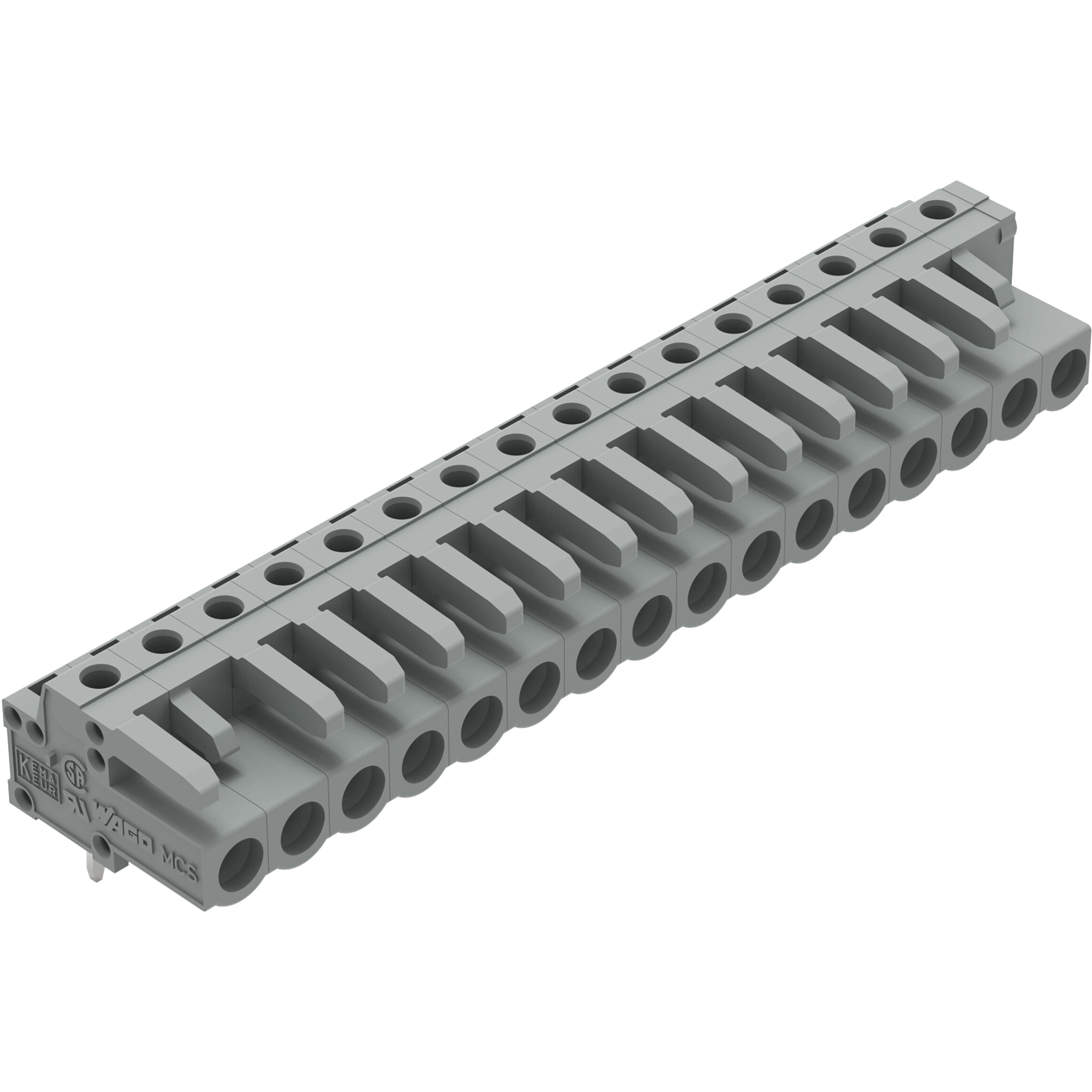 WAGO-232-246 连接器插头及 PCB 插座 Conn Wire to Board F 16 POS 5mm Solder RA Side Entry Thru-Hole Box