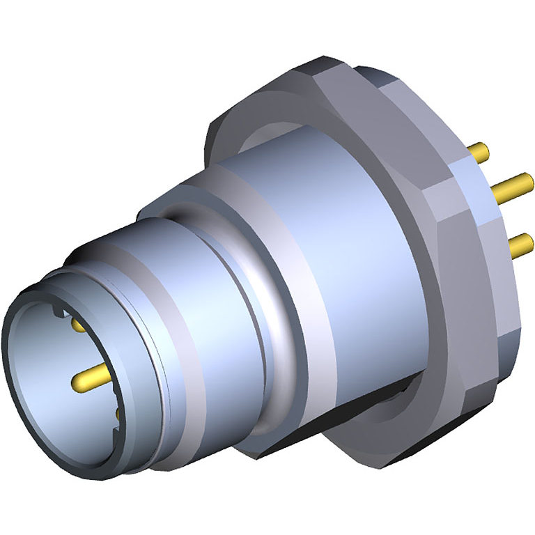 Molex-1204062004 Steckverbinder, rund M12 Circular Receptacle, 4 Poles, Male, Straight