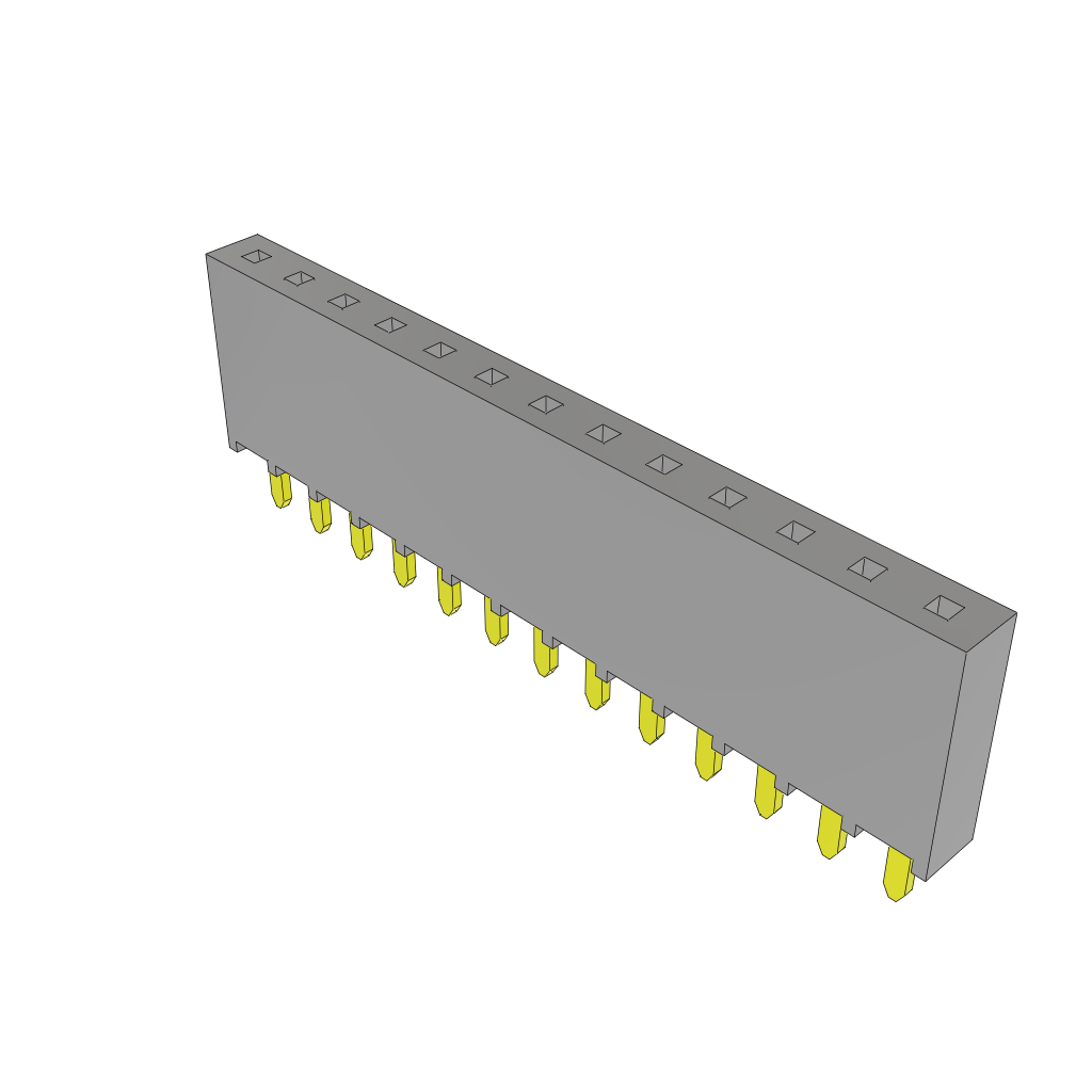 Samtec-MTSW-113-08-L-S-280 Connector Headers and PCB Receptacles Conn Unshrouded Header HDR 13 POS 2.54mm Solder ST Top Entry Thru-Hole Bulk