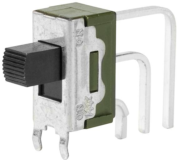 NKK Switches-MS12ASW40 Interruptor corredizo Switch Slide ON None ON SPDT Side Slide 6A 250VAC 100000Cycles PC Pins Bracket Mount/Through Hole
