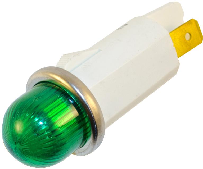 Wamco, Inc-WL-1052QA5 Panel Mount Indicators Neon Indicator, Green, 105-125VAC, Dome Lens w/ Terminals