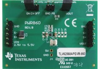Texas Instruments-TLV62568APEVM-860 Placas y kits de desarrollo de administración de potencia TLV62568AP DC to DC Converter and Switching Regulator Chip 1.8V Output Evaluation Board