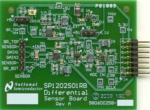 Texas Instruments-SP1202S01RB-PCB/NOPB Cartes et kits de développement de capteur DIFFERENTIAL PRESSURE SENSOR BOARD